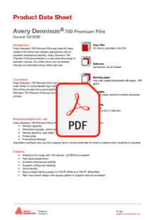 Datablad Avery 700