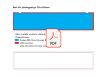 Mall för påhängsskylt 520x110mm