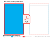 Mall för bakgavelflagga 250x400mm