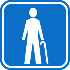 100x100mm blå/vit blå/vit Varningsdekal.