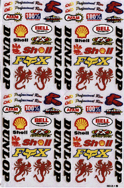 Dekalark 26x17cm. Blandade logotyper på dekalark. dekalerna är utstansade. Inte samma höga kvalité som på våra övriga dekaler.