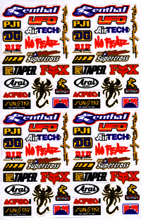 Dekalark 26x17cm. Blandade logotyper på dekalark. dekalerna är utstansade. Inte samma höga kvalité som på våra övriga dekaler.