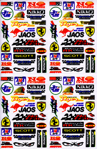 Dekalark 26x17cm. Blandade logotyper på dekalark. dekalerna är utstansade. Inte samma höga kvalité som på våra övriga dekaler.