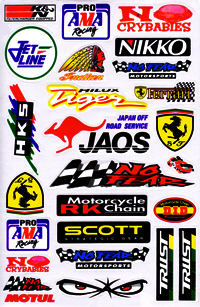 Dekalark 26x17cm. Blandade logotyper på dekalark. dekalerna är utstansade. Inte samma höga kvalité som på våra övriga dekaler.