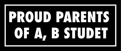 Skämtdekal proud parents of A, B student
