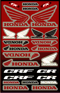 Dekalark 300x460mm. Logotyperna är stansade efter den vita tunna linjen.