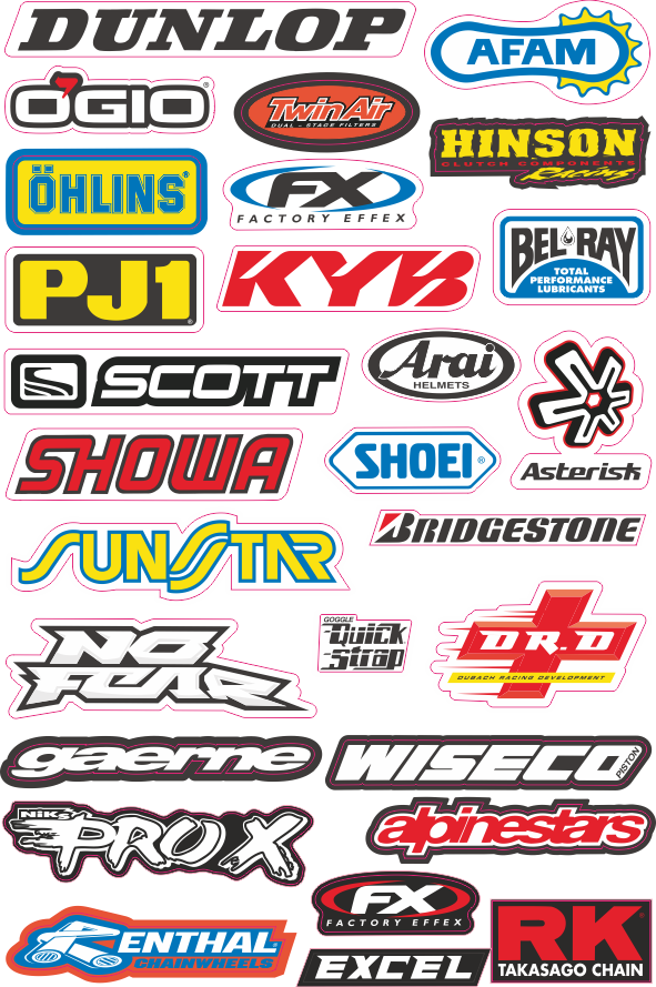 Dekalark 300x460mm. Logotyperna är stansade efter den vita tunna linjen.