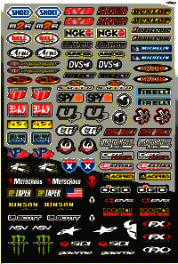 Dekalark 300x460mm. Logotyperna är stansade efter den vita tunna linjen.