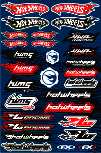 Dekalark 300x460mm. Logotyperna är stansade efter den vita tunna linjen.