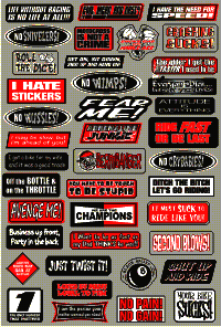 Dekalark 300x460mm. Logotyperna är stansade efter den vita tunna linjen.