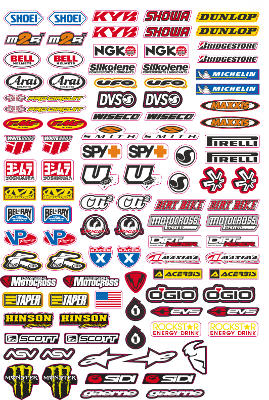 Dekalark 300x460mm. Logotyperna är stansade efter den vita tunna linjen.