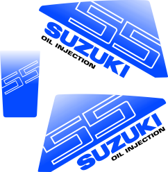 Komplett innehållande: 2st Dekaler för Suzuki 55hk, 1st bakre dekal.