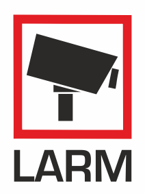 Varningsdekal Larm. 75x100mm.