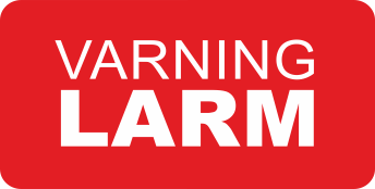 Varningsdekal VARNING LARM. 60mm bred