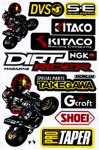 Dekalark 26x17cm. Blandade logotyper på dekalark. dekalerna är utstansade. Inte samma höga kvalité som på våra övriga dekaler.