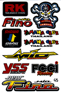 Dekalark 26x17cm. Blandade logotyper på dekalark. dekalerna är utstansade. Inte samma höga kvalité som på våra övriga dekaler.