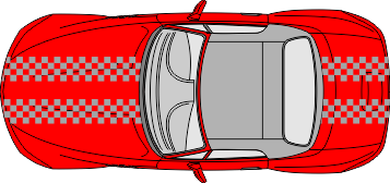 Viperstripe för montering på bil. Bredden avser totalbredd med alla stripe. Ange under kommentarerna hur långa respektive del ska vara.