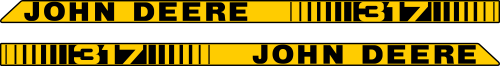 Printad dekor John Deere 317. Komplett 2st stripes 985x129mm