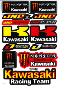 Dekalark 26x17cm. Blandade logotyper på dekalark. dekalerna är utstansade. Inte samma höga kvalité som på våra övriga dekaler.