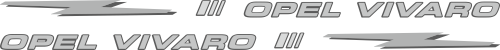 Dekorsats För Opel Vivaro. Dessa dekaler är skurna i Silvermetallic + antracitgrå.