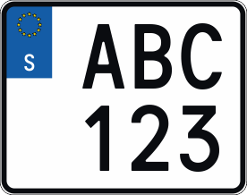 Avsedd för Skylthållare med samma mått. Dessa registeringsskyltar är enbart till för användning vid tävling/utställning. Dessa är olagliga att använda vid bruk på allmän väg. Skyltarna finns i två varianter. Som dekal alternativt 3mm hårdplast. Bakgrunden