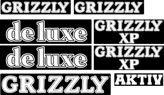 Printad dekorsats till Grizzly Aktiv deluxe, svart/vit. 