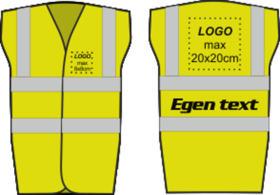 Reflexväst med logotyp och egen text