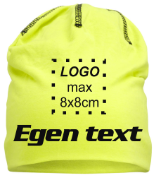 Slätstickad, skön och sportig mössa i single jersey-kvalité med dekorationssömmar.
Logotyper kommer att bli i samma färg som du väljer på texten. Visningsbilden visar bara hur storlek och position kan se ut.
Har du andra önskemål skriv detta i kommentarsfältet.
Har du önskemål om flerfärgad logotyp ber dig istället att mejla oss en beskrivning så svarar vi med ditt pris.