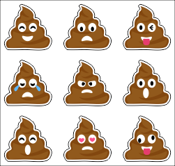 Printade Emojidekaler på ark. 9st / ark. Storlek på varje emoji 32mm