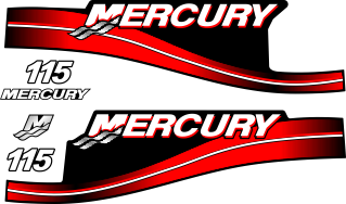 115hk Svart/rött/grått/vitt Komplett innehållande: 5st Dekaler för Mercury 115hk 2005-2007.