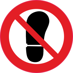 100x100mm  vit/röd/svart Varningsdekal.