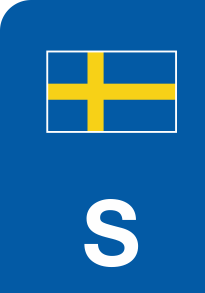 39x57mm Dekal för EU-märke till MC. Sverige flagga