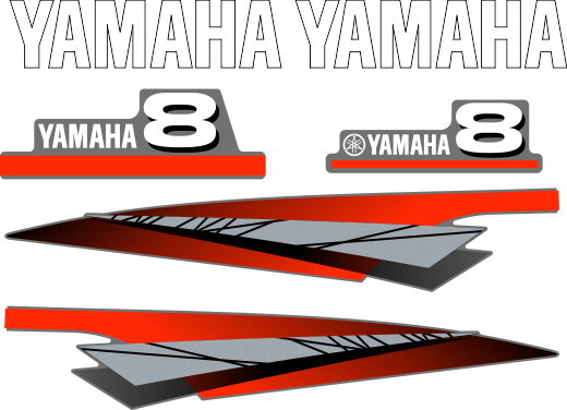 Dekalkitt för Yamaha 8hk 2000. Komplett innehållande: 6st Dekaler för Yamaha 8hk 2000.