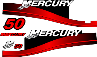 Mercury 50hk 2-takt 1999-2004 Svart/rött/grått/vitt Komplett innehållande: 6st Dekaler för Mercury 50hk.