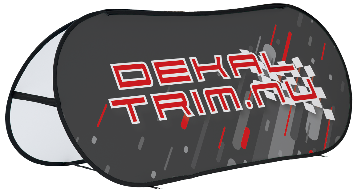 2-sidig Printad bannersystem på Decor 205G. 2580x1000mm. Levereras med väska och 4st markspikar.