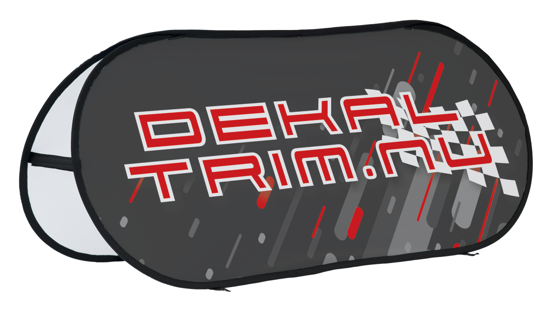 2-sidig Printad bannersystem på Decor 205G. Storlek: 1940x850mm. Levereras med väska och 4st markspikar.