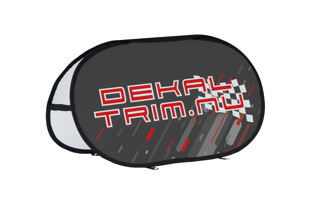 2-sidig Printad bannersystem på Decor 205G. Storlek: 1380x700mm. Levereras med väska och 4st markspikar.