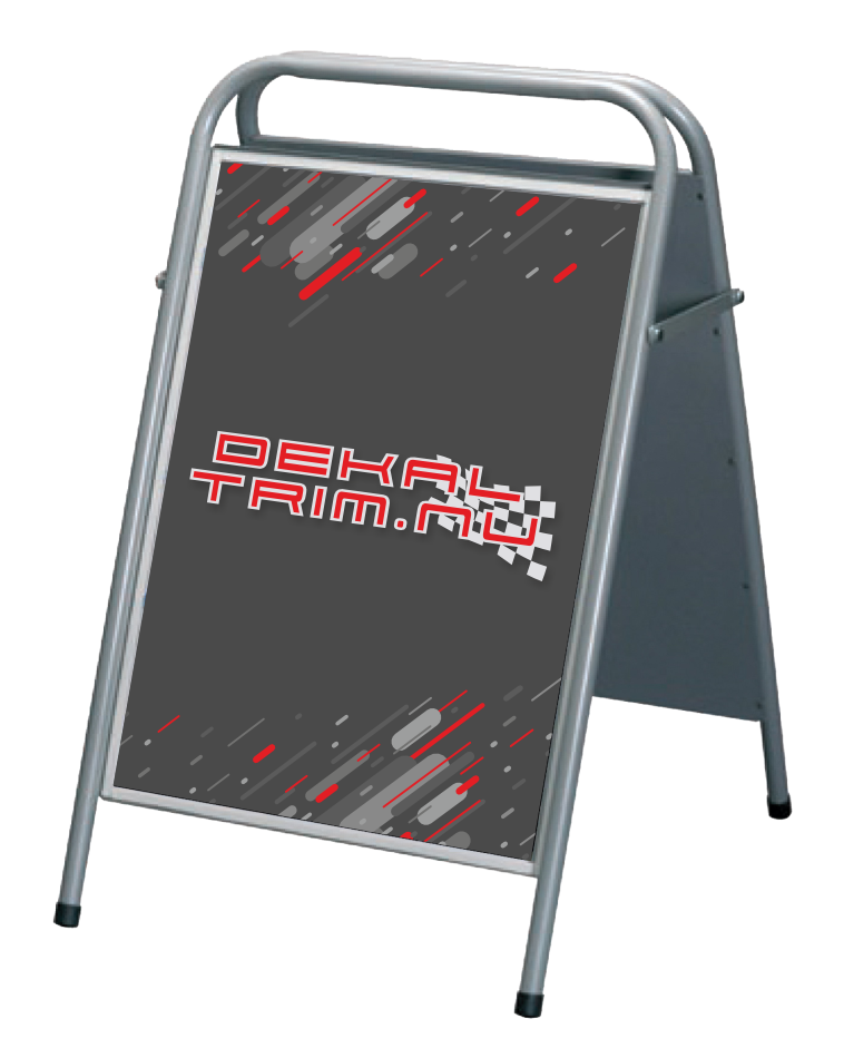 Enkelt och effektivt A-ställ försett med magnetfönster. Ett enkelt sätt att fånga kundens blick och dessutom till en rimlig kostnad. Tillverkad av 1,25 mm stålplåt samt 25 mm pulverlackerade stålrör. Standardstorlekar är 50 x70 samt 70 x 100. Finns som standard i färgerna vit, röd, svart och silver.
<br>Beställ affisch till din gatupratare <a href="https://www.dekaltrim.nu/Product/21981">här</a>