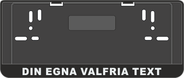 Passar skyltar med måtten 300x110mm. Utrustad med snabbfäste för skylten. Texthöjden är 18mm. Priset avser max 30 bokstäver. Det är okej att upprepa ord. Vill du ha texten spegelvänd skriv detta under kommentarer.