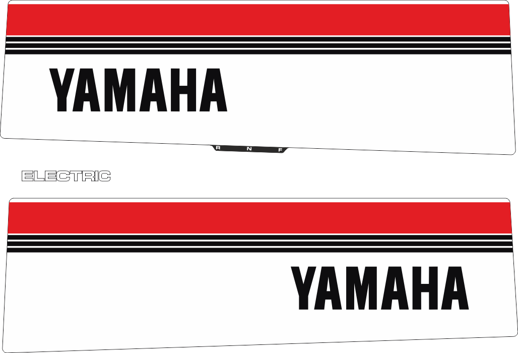 40hk Svart/rött/vitt Komplett innehållande: 3st Dekaler för Yamaha 40hk Electric.