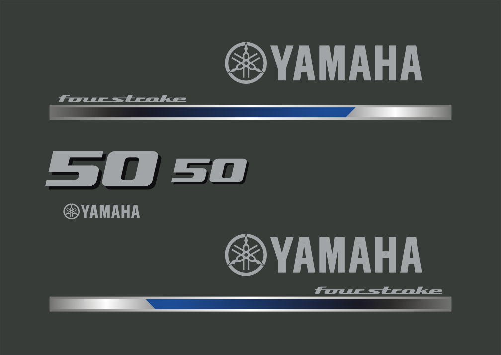50hk Dekalkitt för Yamaha F50F. Komplett reproduktion.