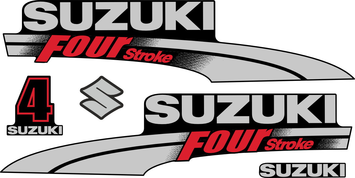 Komplett innehållande: 2st sidodekaler, 1st suzuki S, 1st suzuki logo, 1st 4hk suzuki.