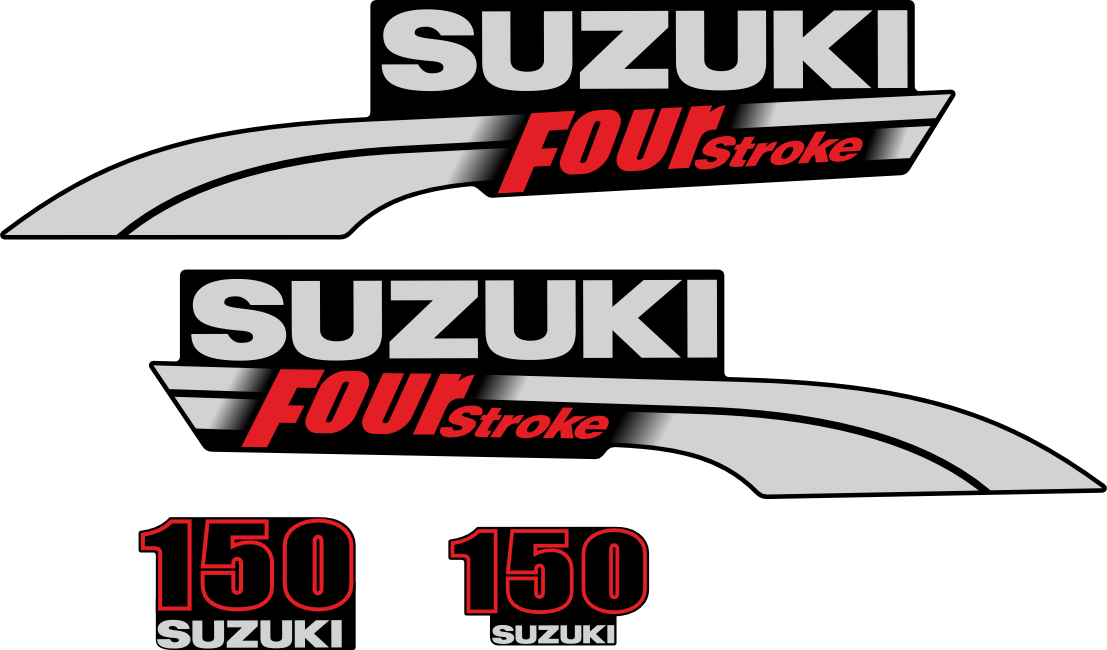 Komplett innehållande: 2st sidodekaler, 1st främre 140hk suzuki, 1st bakre 140hk suzuki.