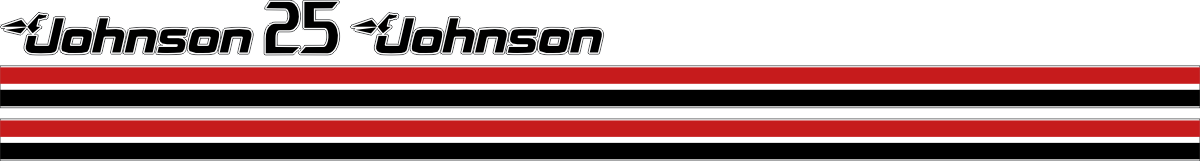 25hk Svart/rött/vitt Komplett innehållande: 5st Dekaler för Mercury 25hk.