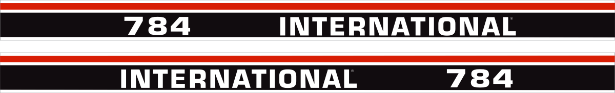Dekorsats IH International 784. Svart/vit/röd Komplett: 2 st stripes 784 International 1300x85mm