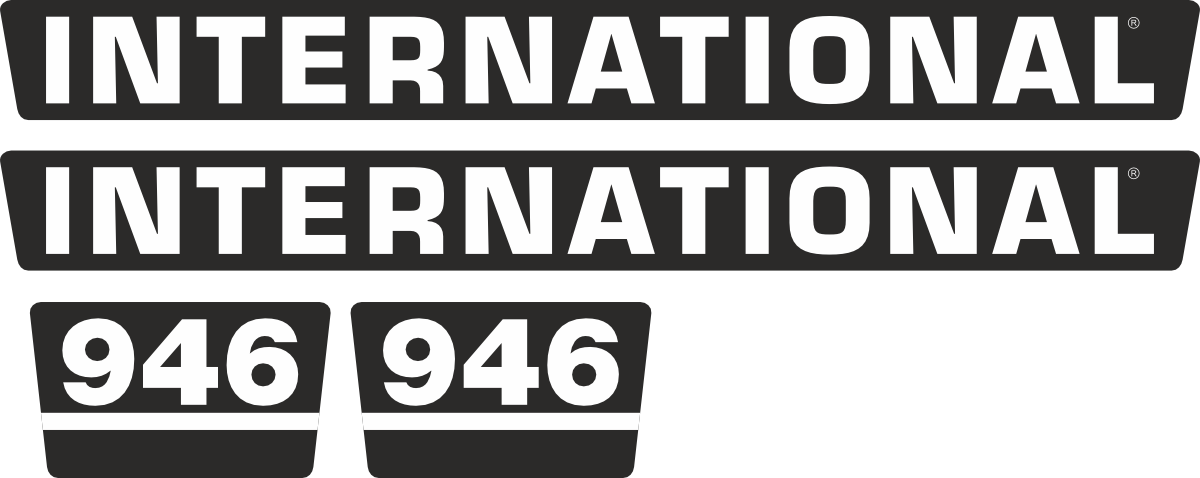 Dekorsats IH International 844. Komplett: 2 st Dekal International 700x70mm. 2 st Dekal 946.