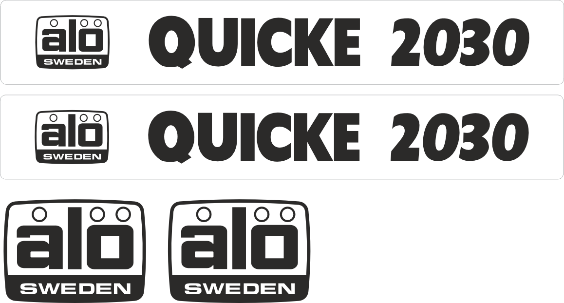 2st Quicke 2030 435x65mm, 2st ålö Logo 110x80mm.
