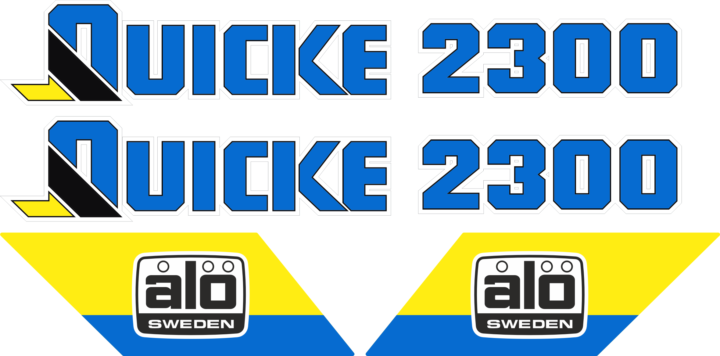2st Quicke 2390 550x85mm, 2st ålö 286x100mm.