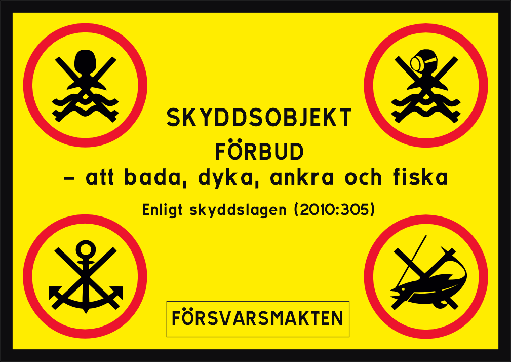 Förbud - att bada, dyka, ankra och fiska