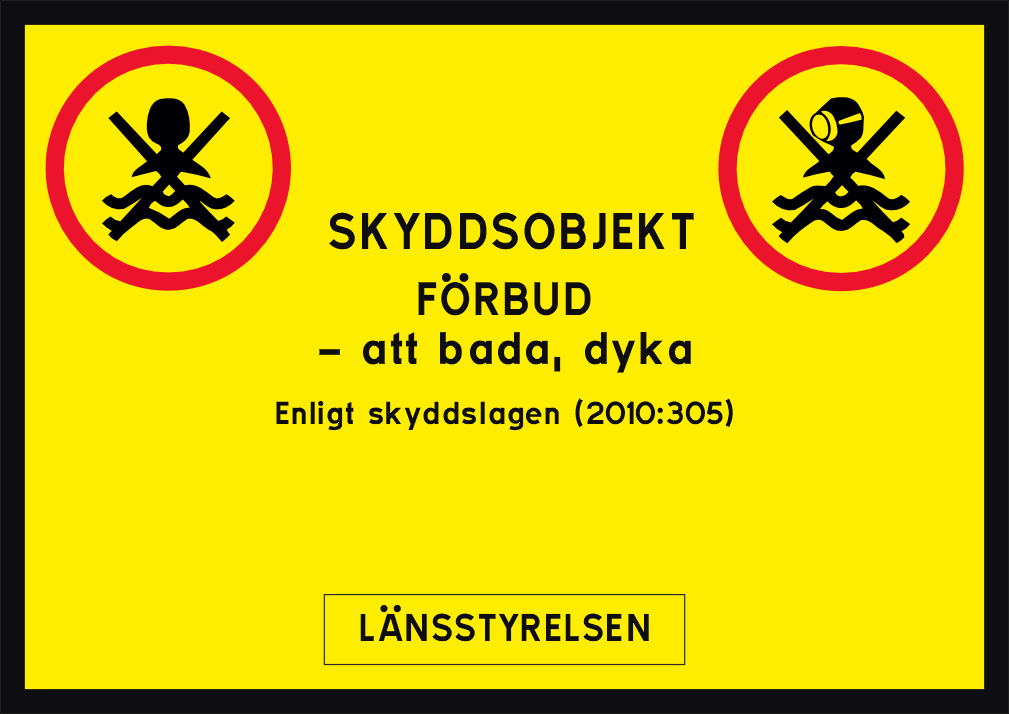Förbud - att bada, dyka